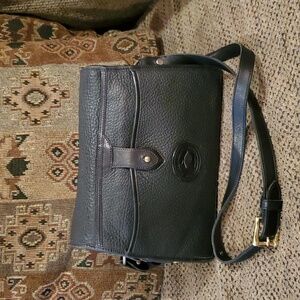 Vintage Dooney Bourke Purse Satchel Crossbody Black AWL